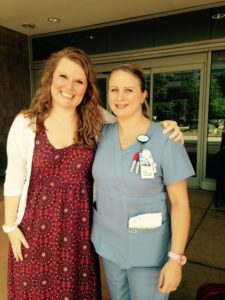 Allison says goodbye to one of her nurses, Hannah Perry.