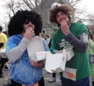 Krispy Kreme Challenge Two men in costume participating in the Krispy Kreme Challenge