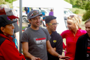 Carbonell with high school mountain bike team in California.