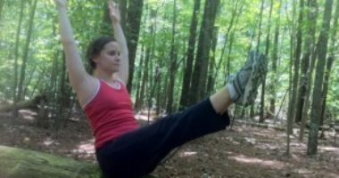 Liz doing Pilates pose