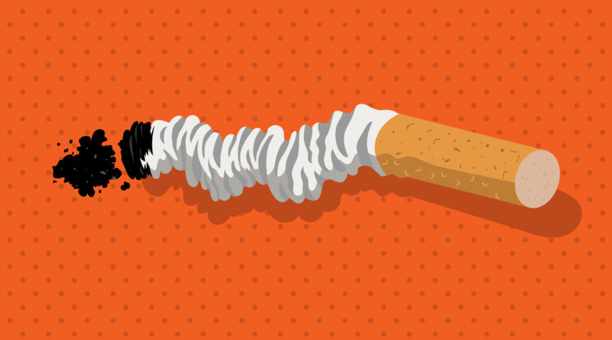 Illustrated image of extinguished cigarette