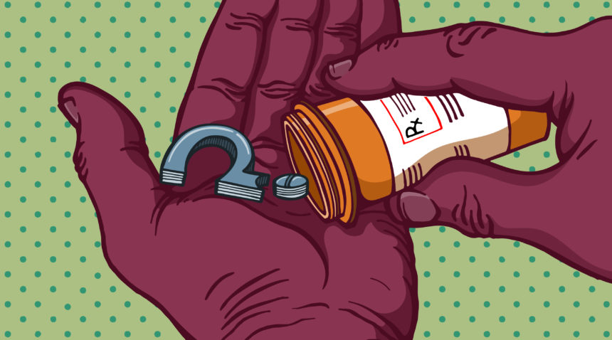 Opioid painkillers prescription bottle