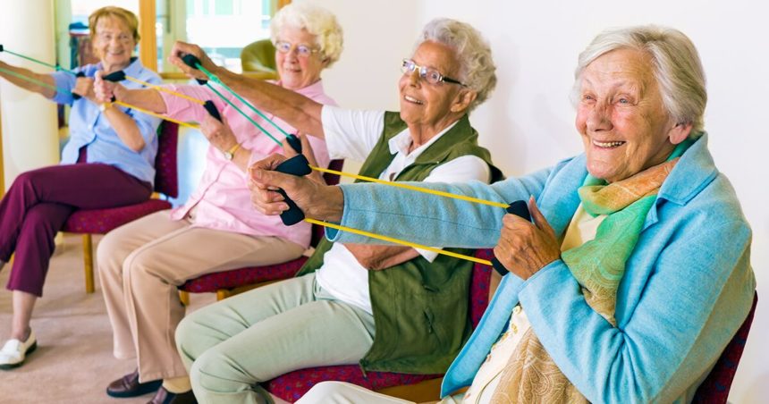 Senior citizens exercising