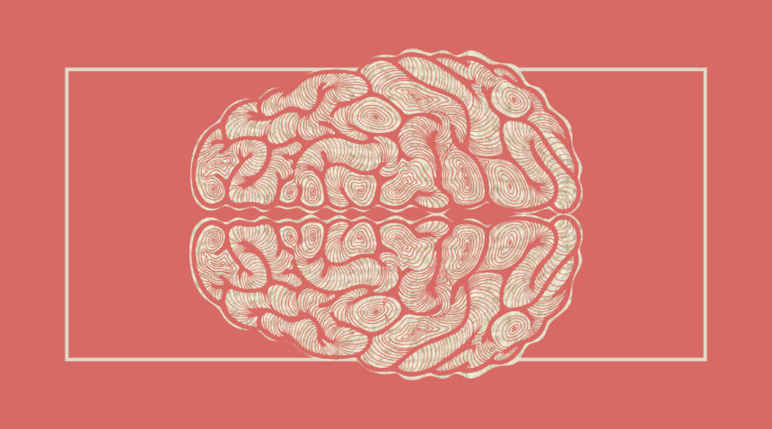 Drawing of a brain with Parkinson's Disease