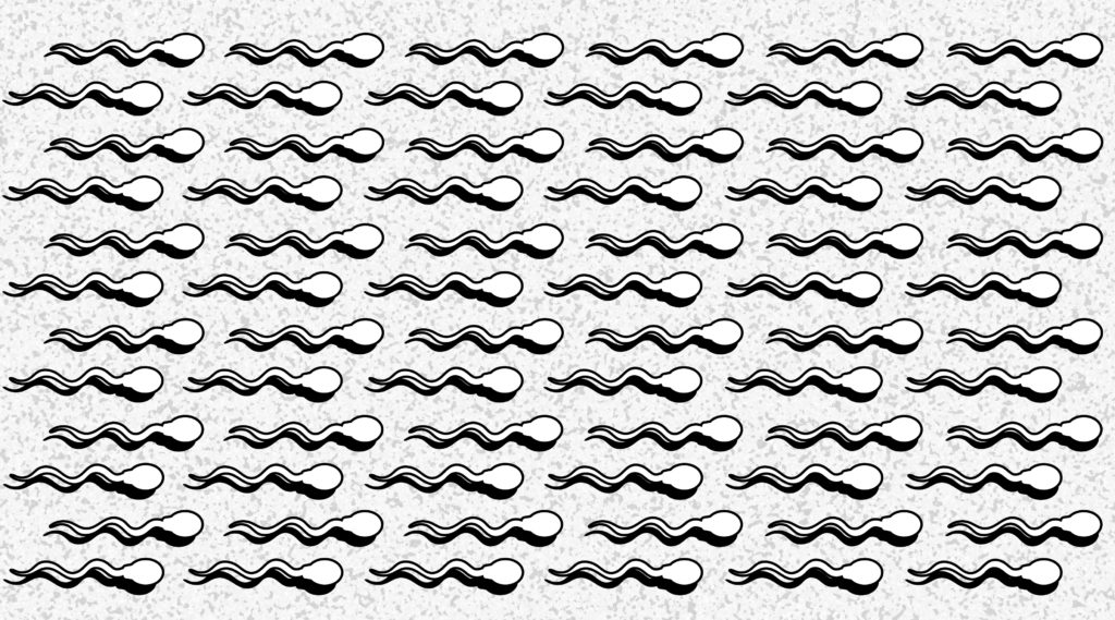 black and white pattern of sperm