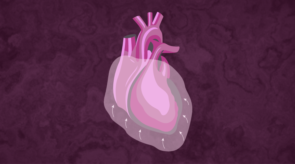 graphic of heart with fluid around it