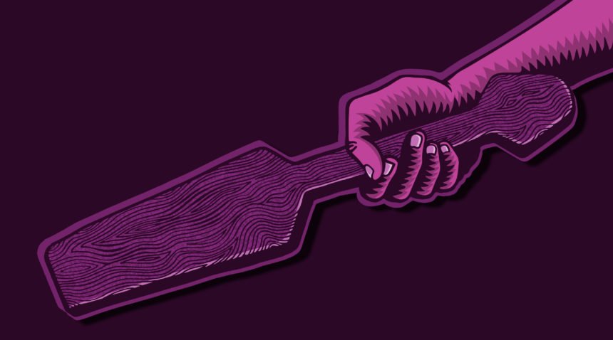 Illustration of a hand holding a paddle.