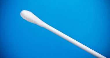 A photograph of a cotton swab