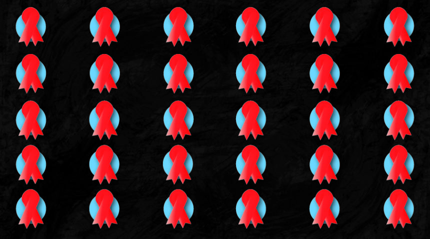 30 AIDS awareness ribbons.