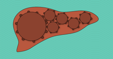 An illustration of a liver with gears.