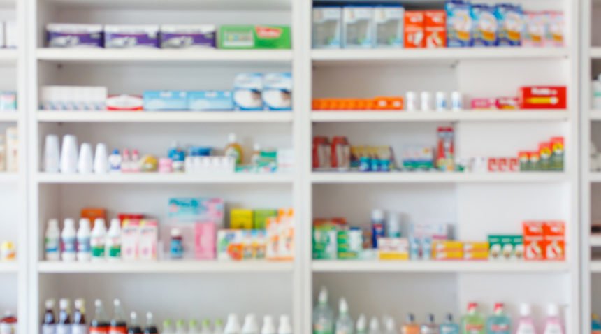 Image of a pharmacy shelf