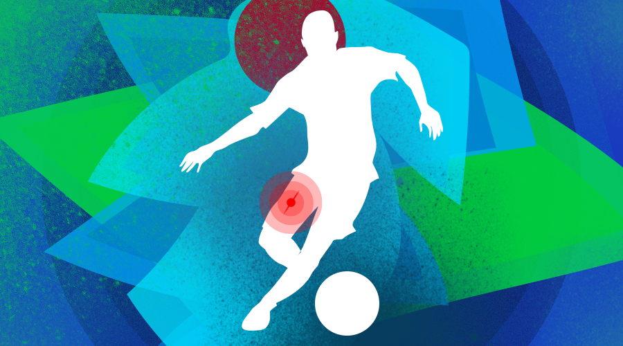 sillouette of athlete with blood clot image on leg
