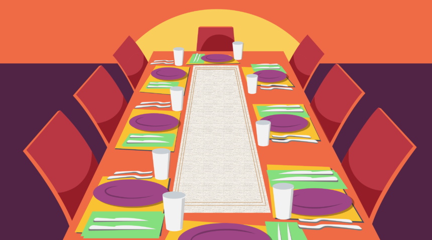graphic of table set for holiday meal