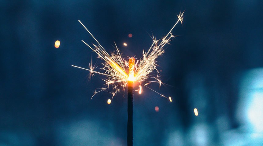 photograph of a lit sparkler