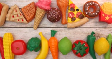 variety of plastic toy food