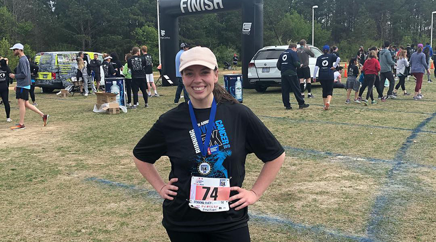 Bariatric surgery patient Danielle White after running a 5K