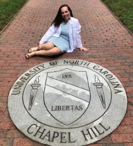 Bariatric surgery patient Danielle White after her graduation from UNC nursing school