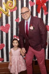 UNC Health colon cancer patient Greg Meddlin with his daughter at a Valentine's dance