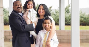 Family photo of Krishnan family