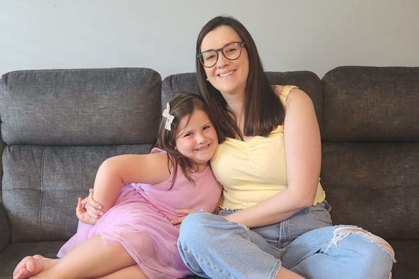 UNC patient Emma with her mom