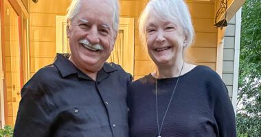 Steve Oglesbee and his wife smiling.