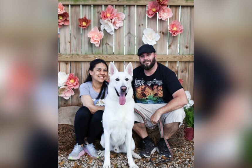 UNC Health patient Sierra Sumner with her fiance and dog